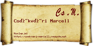 Csákvári Marcell névjegykártya